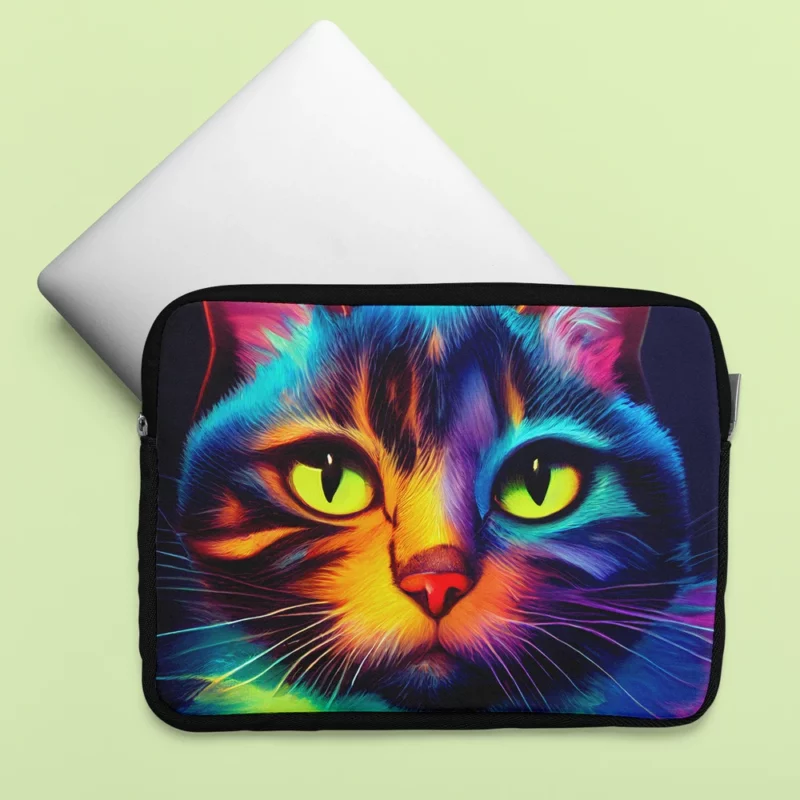 Gorgeous Cat Portrait in Watercolor Laptop Sleeve