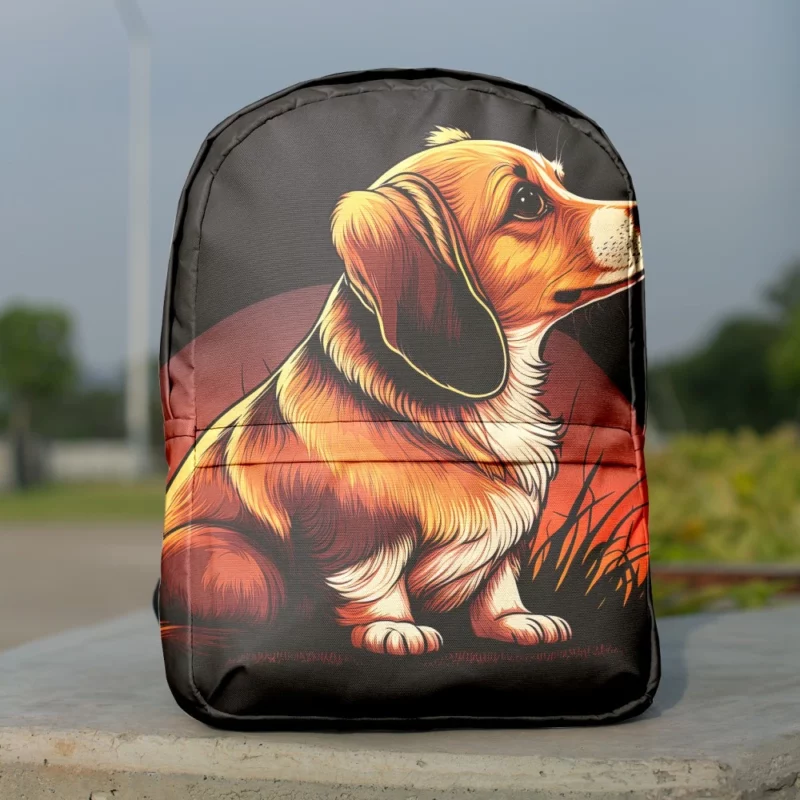 Gradient Cartoon Dog Art Print Backpack