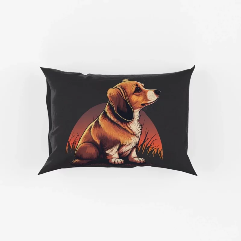 Gradient Cartoon Dog Art Print Pillow Cases