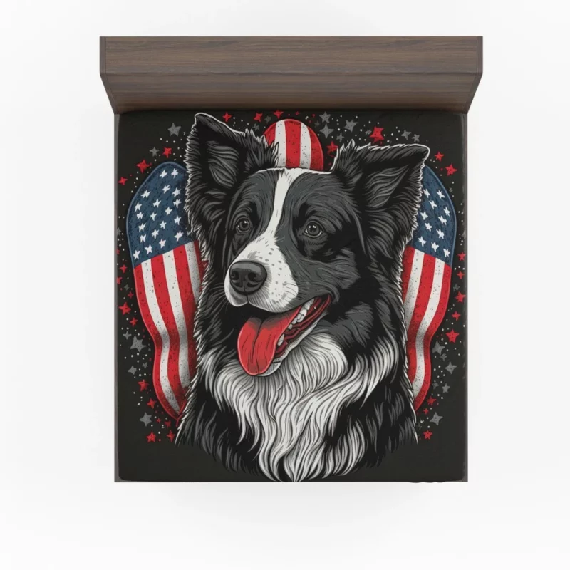 Gray Surface Border Collie Figurine Fitted Sheet