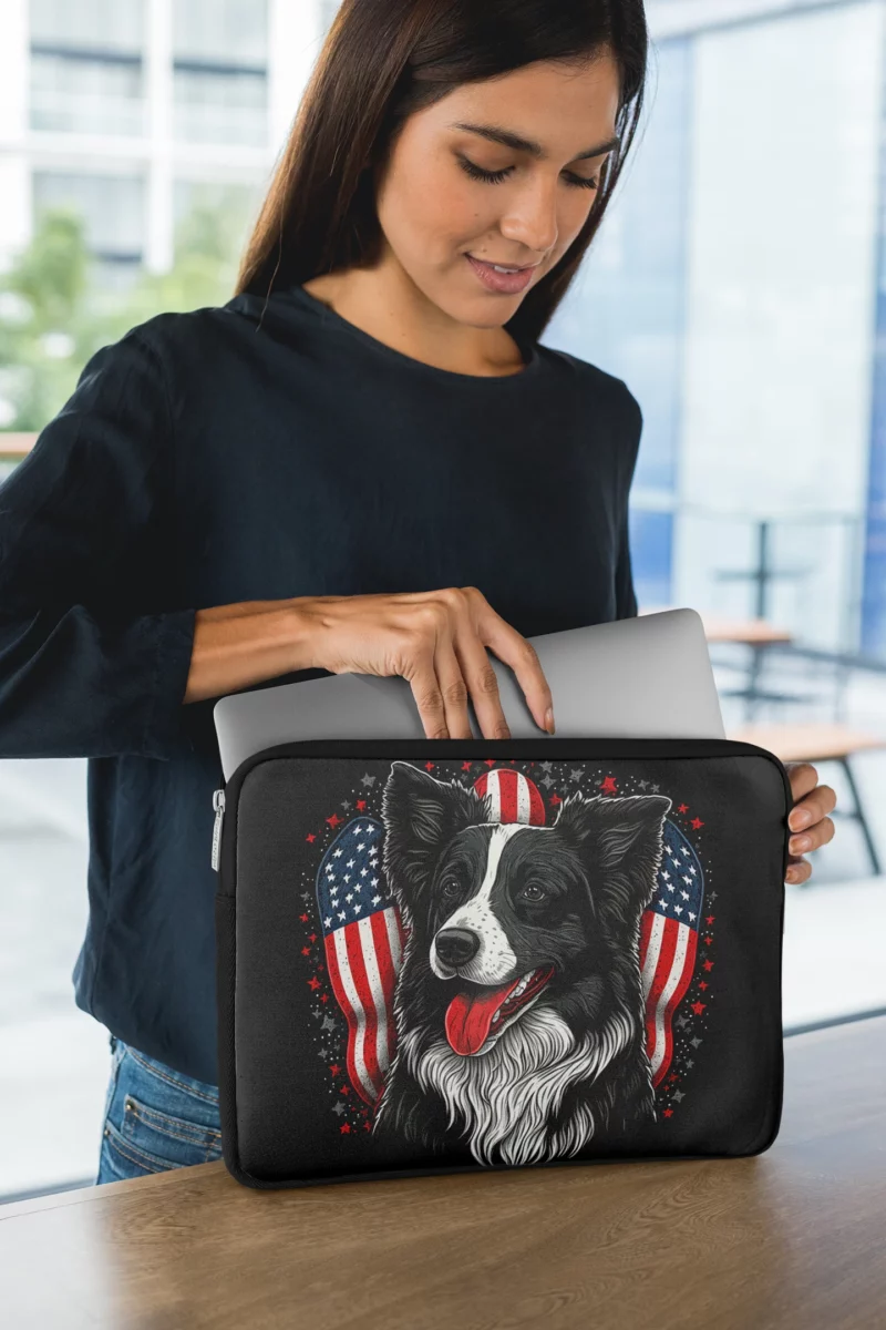 Gray Surface Border Collie Figurine Laptop Sleeve 1