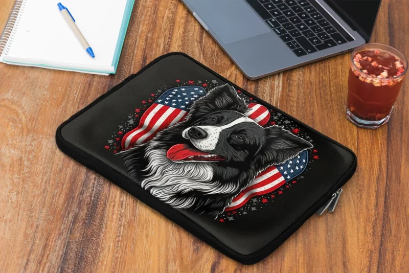 Gray Surface Border Collie Figurine Laptop Sleeve 2