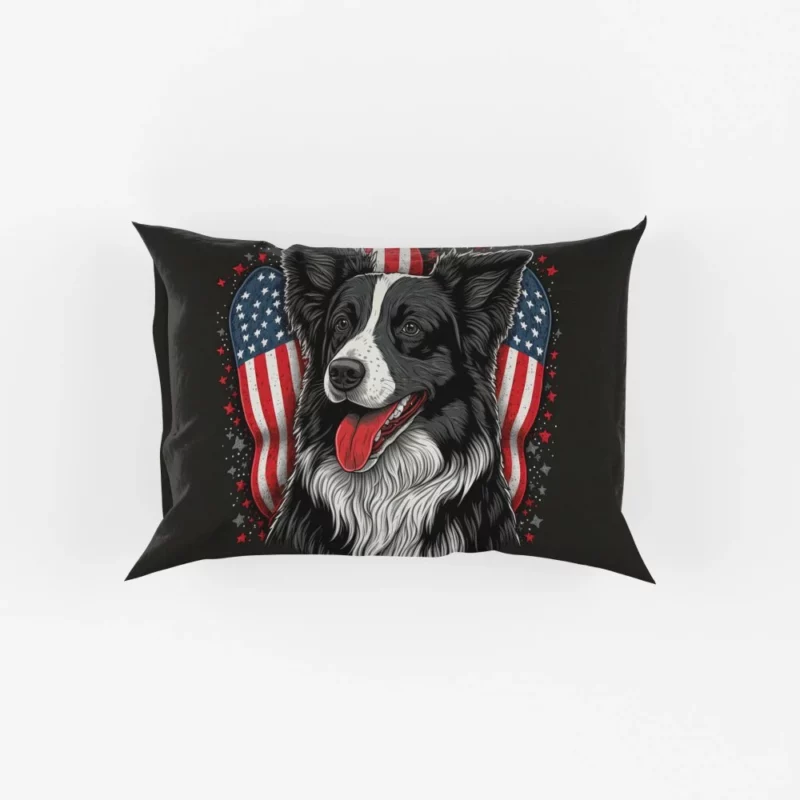 Gray Surface Border Collie Figurine Pillow Cases