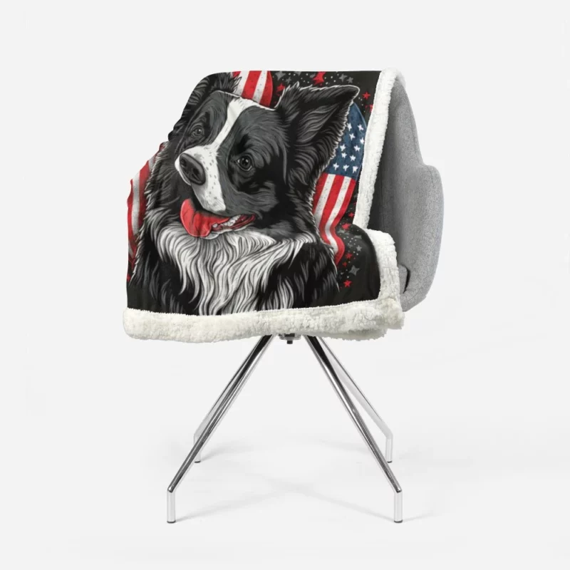 Gray Surface Border Collie Figurine Sherpa Fleece Blanket 1