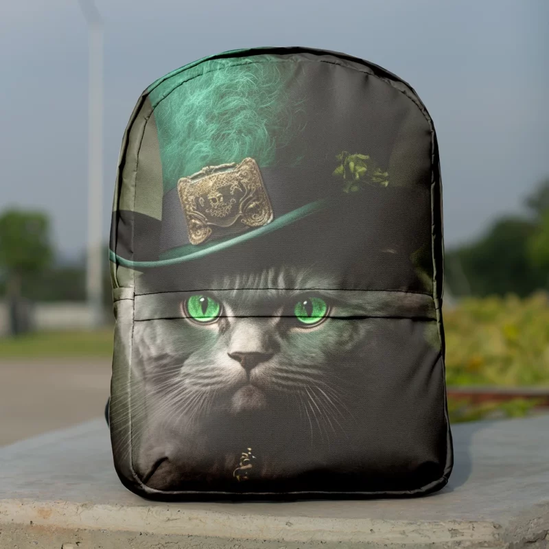 Green Hat Cat for St Patrick's Day Backpack