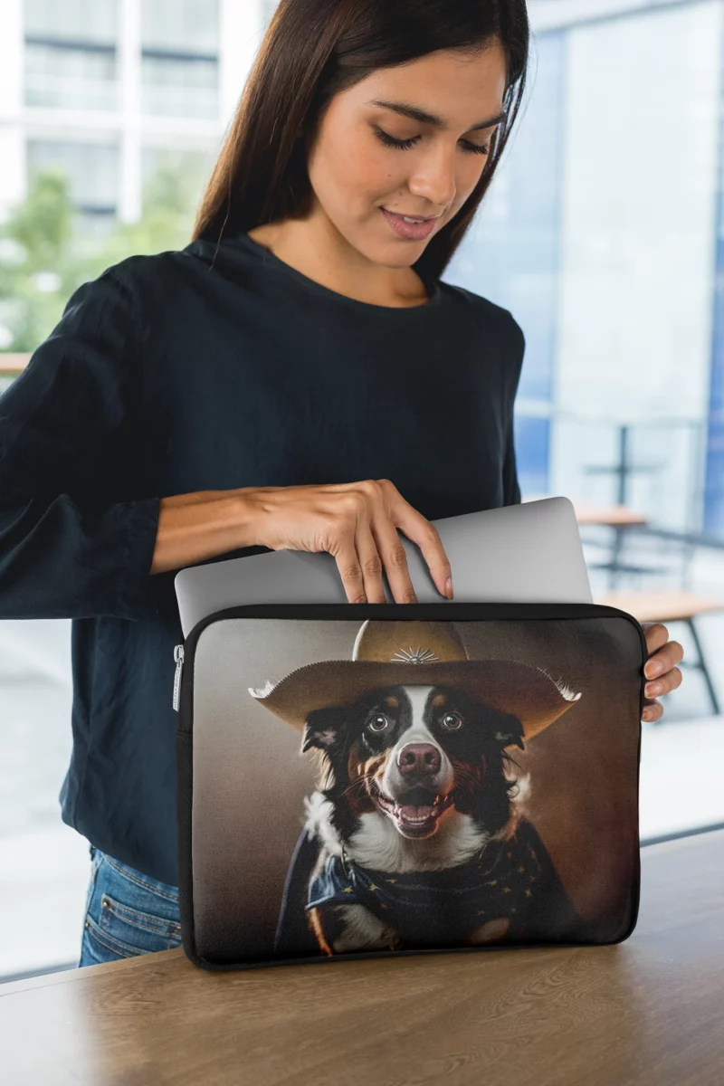 Halloween Cowboy Puppy Statue Laptop Sleeve 1