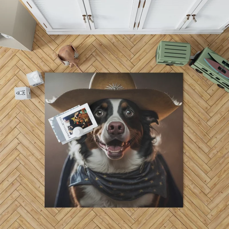 Halloween Cowboy Puppy Statue Rug