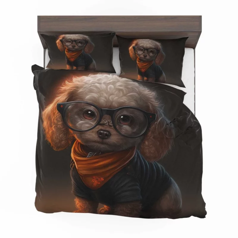 Halloween Spectacled Puppy Costume Print Bedding Set 2