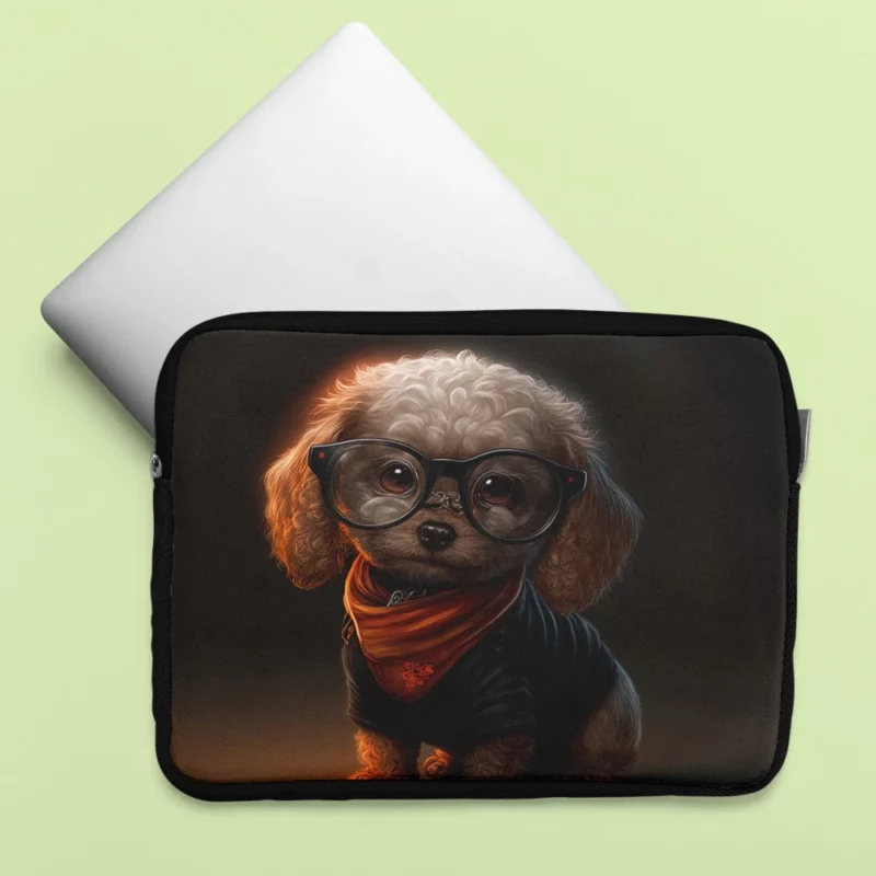 Halloween Spectacled Puppy Costume Print Laptop Sleeve