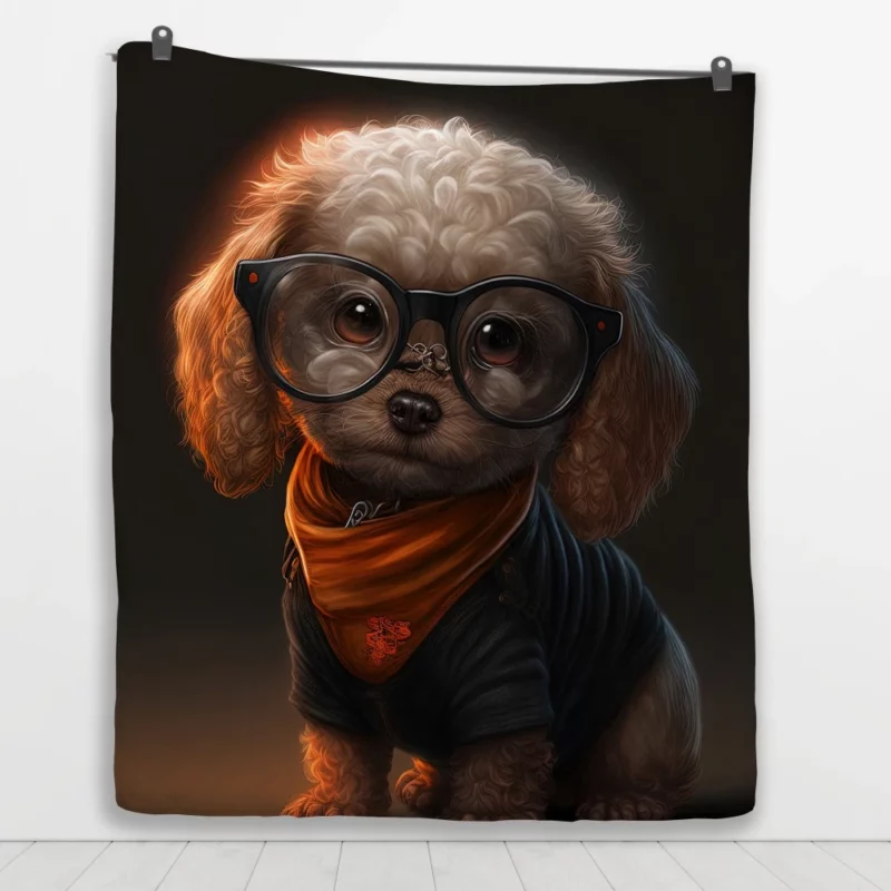 Halloween Spectacled Puppy Costume Print Quilt Blanket 1