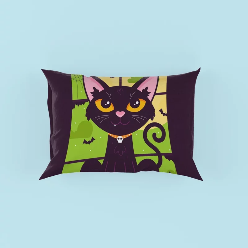 Hand-Drawn Flat Halloween Cat Pillow Cases