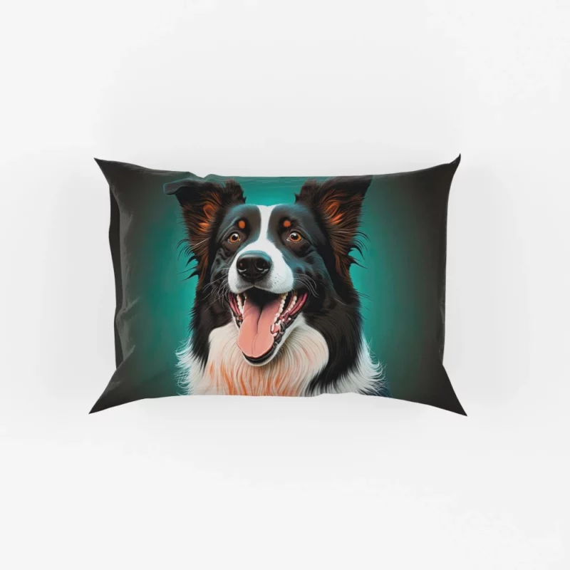 Happy Border Collie Portrait Print Pillow Cases