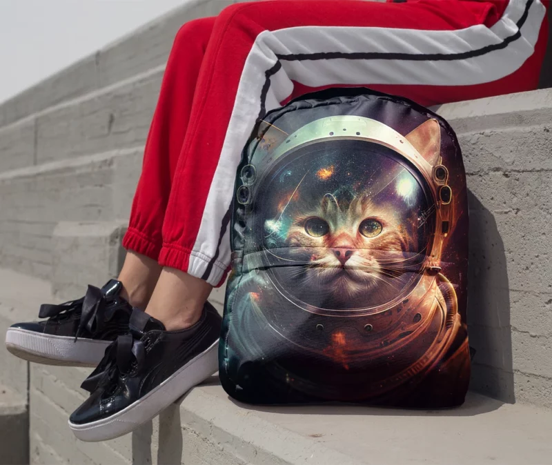 Helmet-Wearing Space Suit Cat Backpack 1