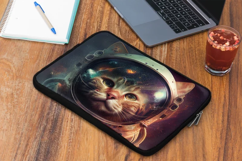 Helmet-Wearing Space Suit Cat Laptop Sleeve 2