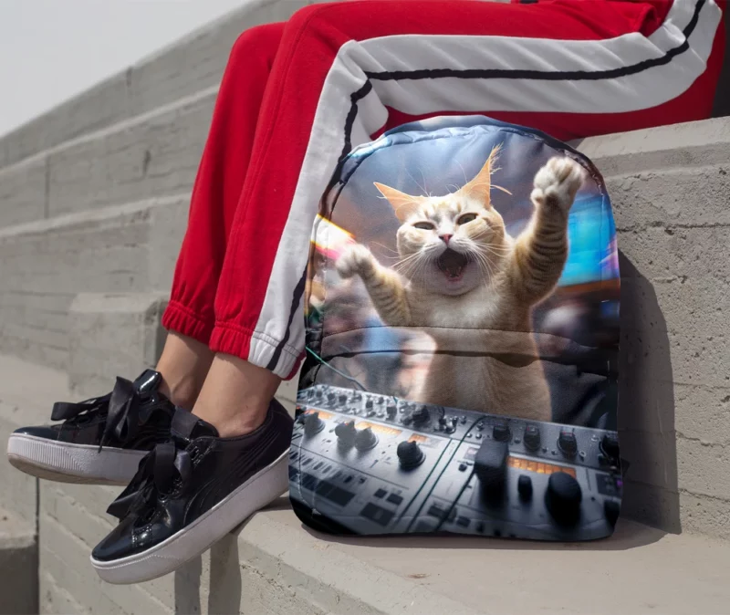 Hero Cat DJ Makes Crowd Go Crazy Backpack 1