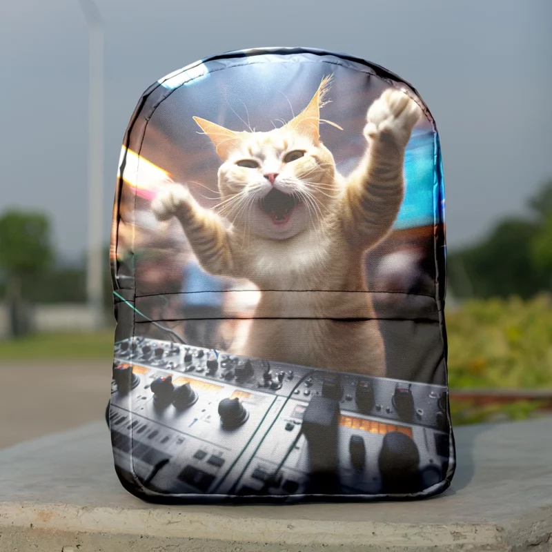 Hero Cat DJ Makes Crowd Go Crazy Backpack