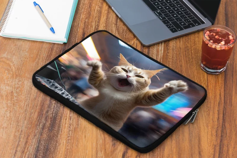 Hero Cat DJ Makes Crowd Go Crazy Laptop Sleeve 2