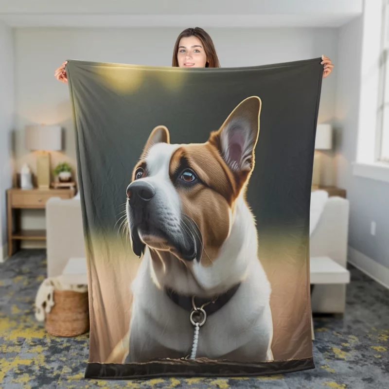 I Love Dogs Collar Fleece Blanket 2