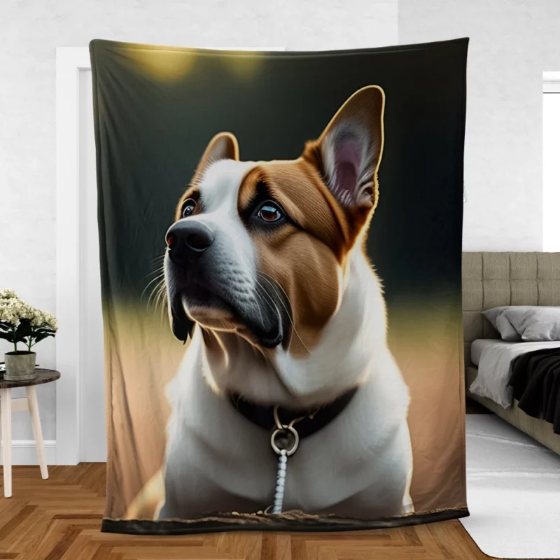 I Love Dogs Collar Fleece Blanket