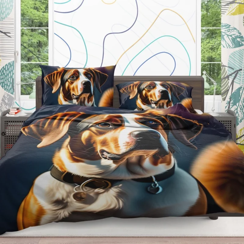 I Love Dogs Collar Painting Print Bedding Set