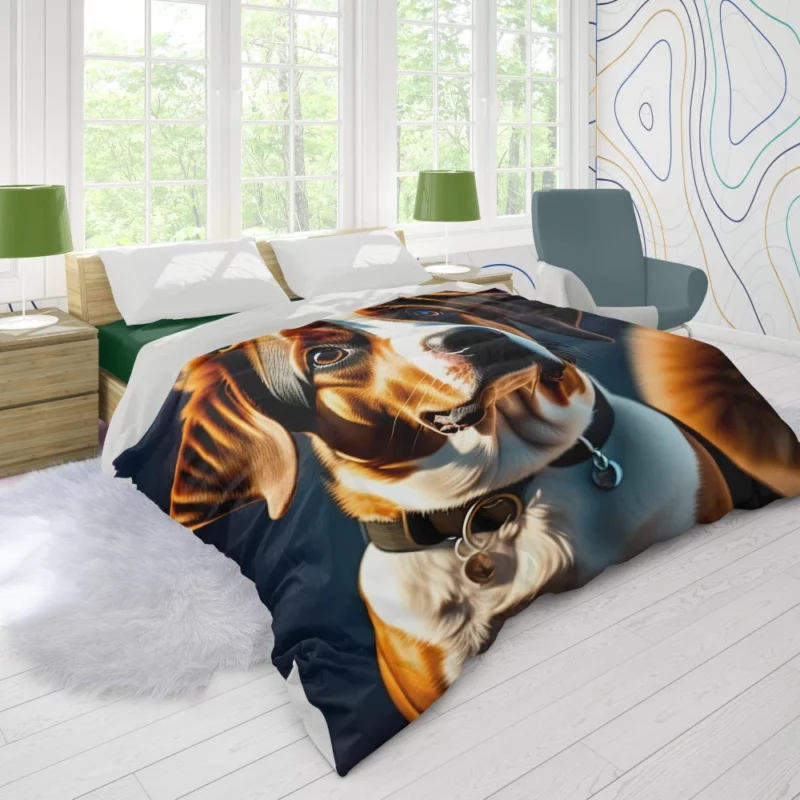 I Love Dogs Collar Painting Print Duvet Cover