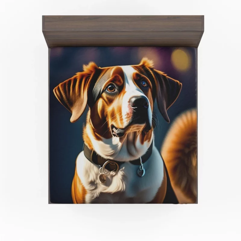 I Love Dogs Collar Painting Print Fitted Sheet