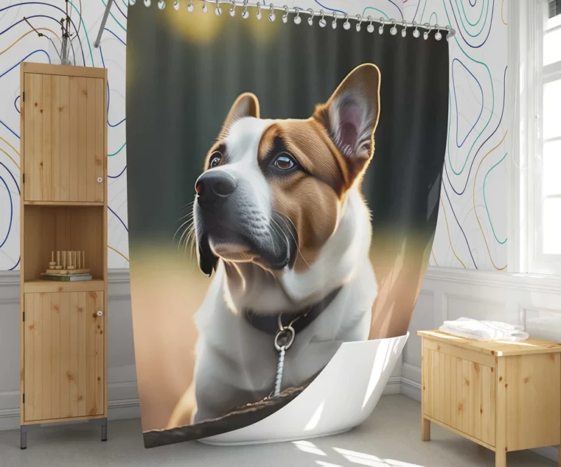 I Love Dogs Collar Shower Curtain 1