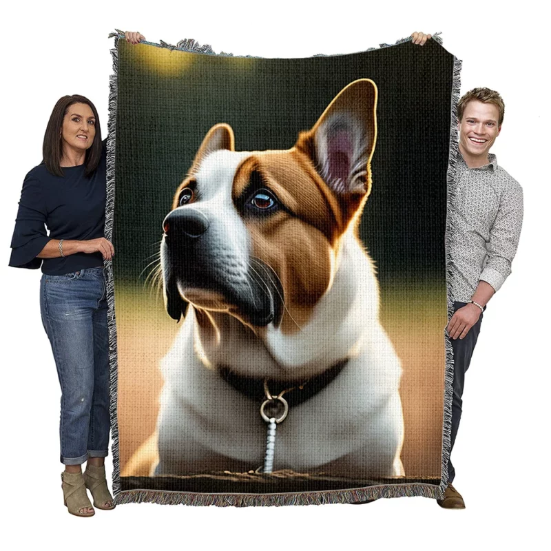 I Love Dogs Collar Woven Blanket