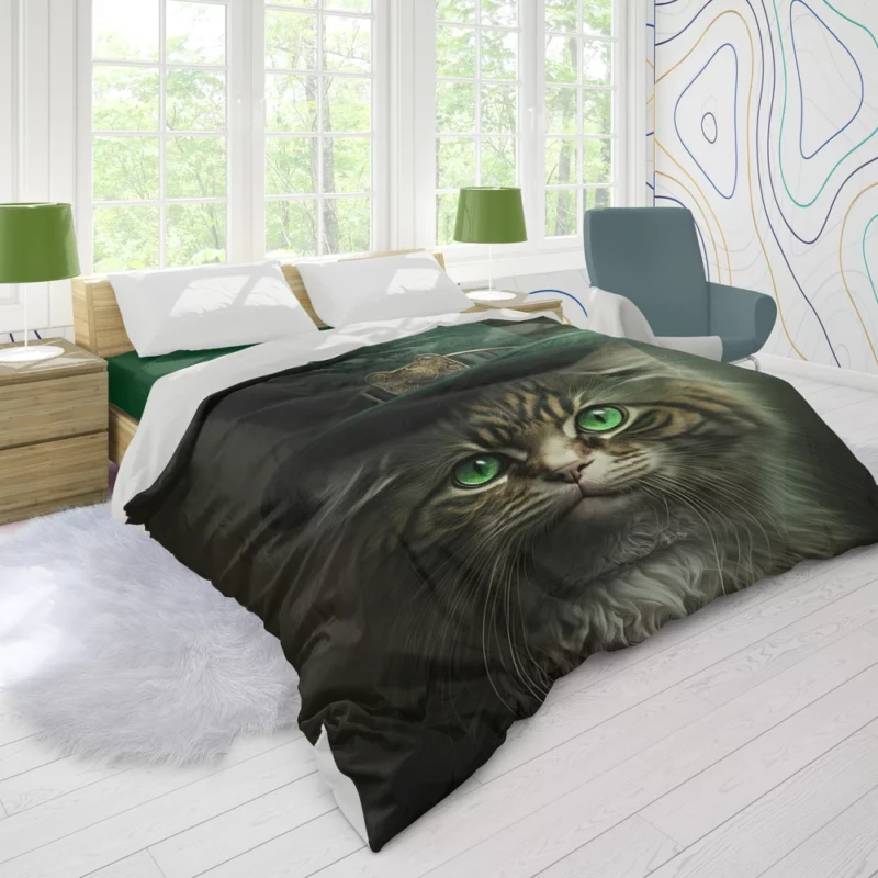 Irish Green Hat Cat for St Patrick's Day Duvet Cover