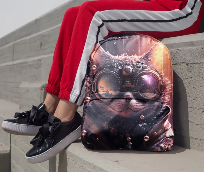 Jacket and Glasses Wearing Cat Backpack 1