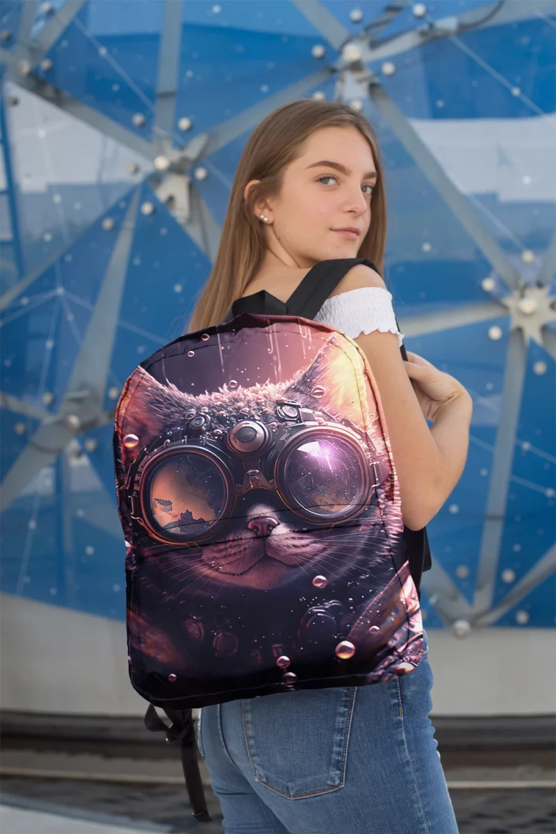 Jacket and Glasses Wearing Cat Backpack 2