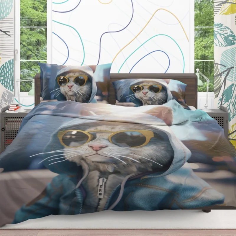 Kawaii Realistic Baby Cat Bedding Set