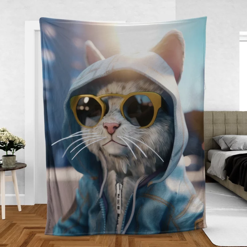 Kawaii Realistic Baby Cat Fleece Blanket