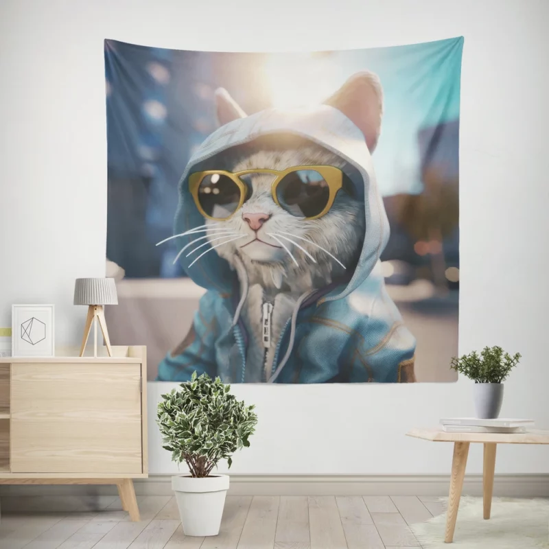 Kawaii Realistic Baby Cat Wall Tapestry