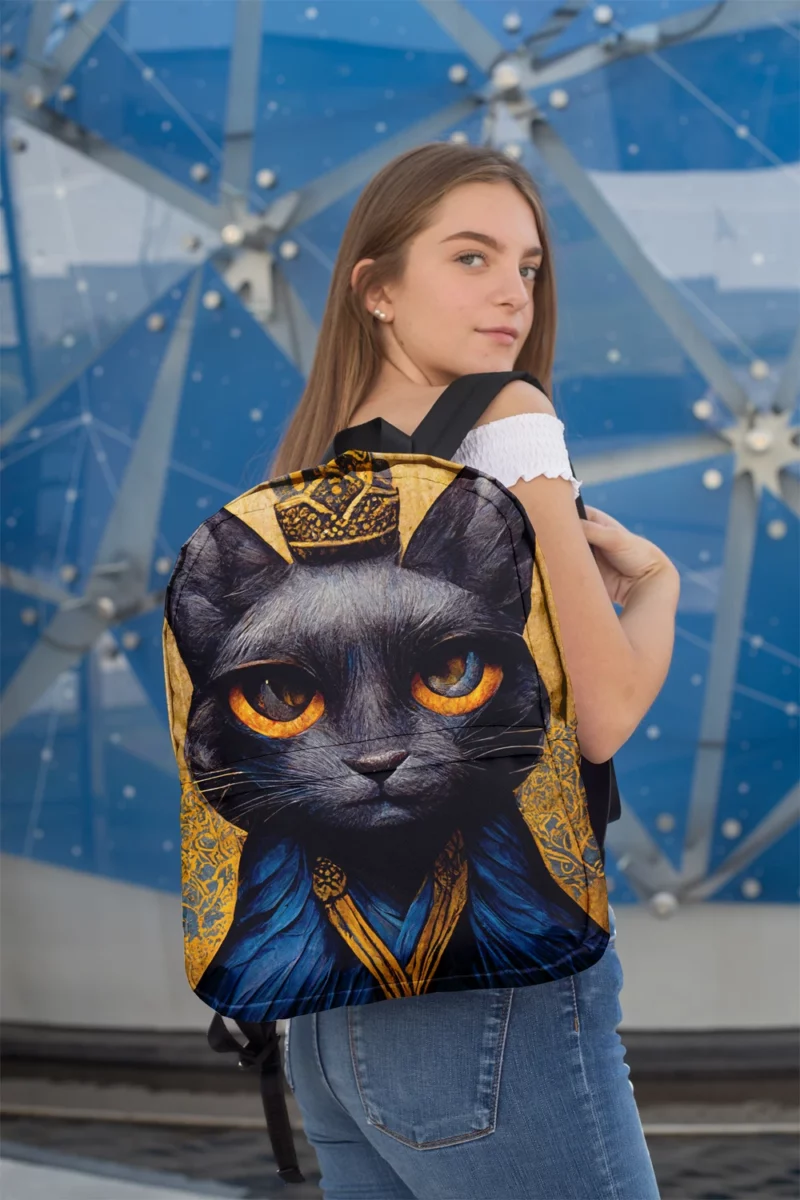 King Cat Medieval Portrait Backpack 2