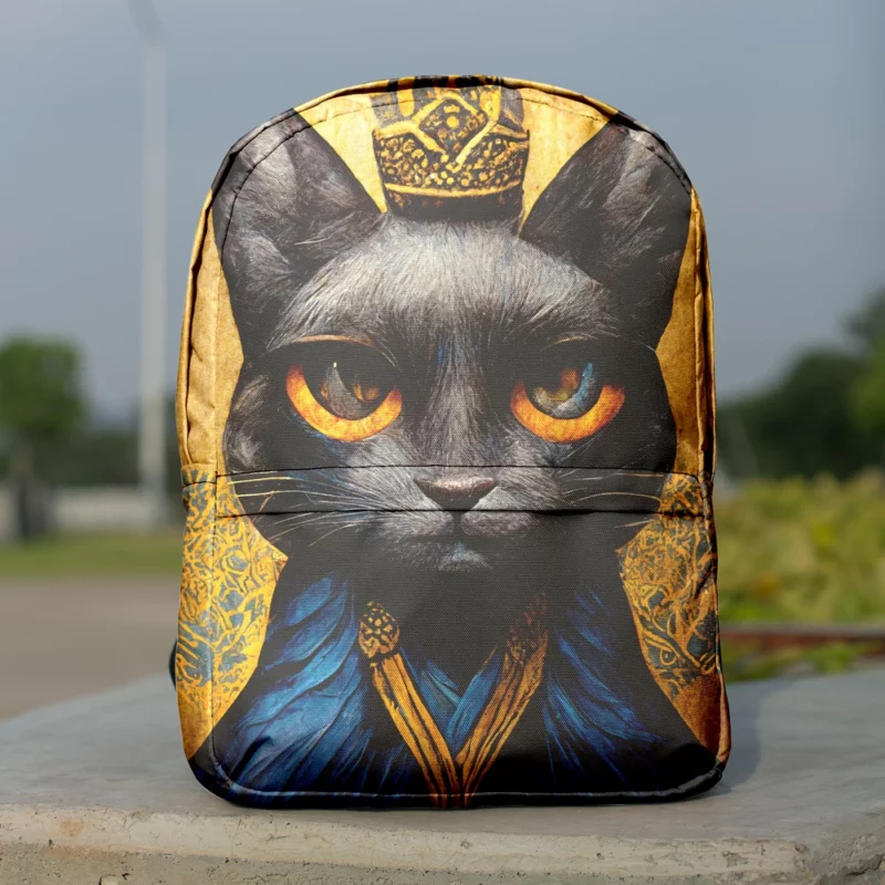 King Cat Medieval Portrait Backpack