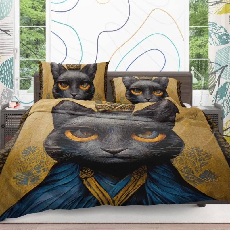 King Cat Medieval Portrait Bedding Set