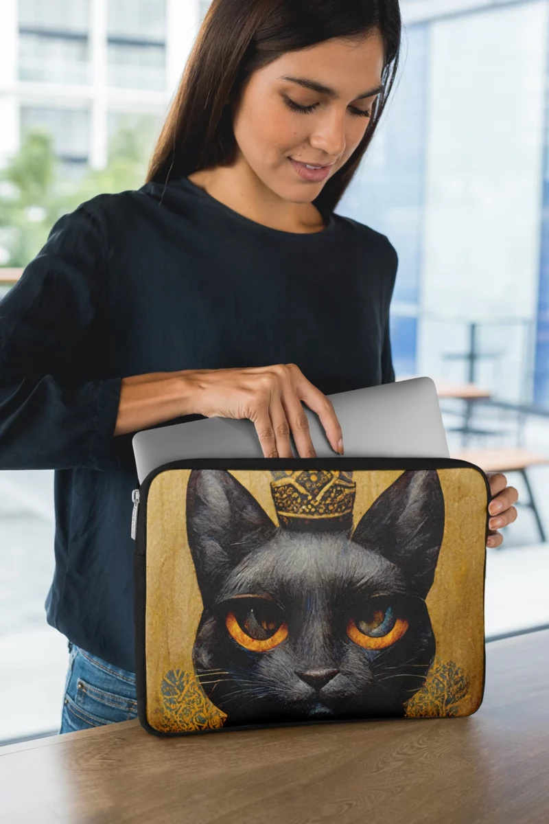 King Cat Medieval Portrait Laptop Sleeve 1