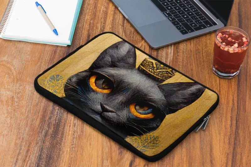 King Cat Medieval Portrait Laptop Sleeve 2