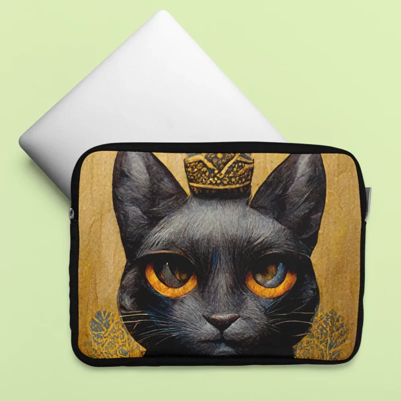 King Cat Medieval Portrait Laptop Sleeve