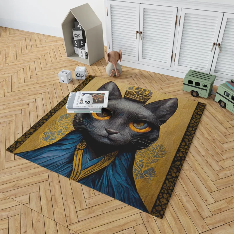 King Cat Medieval Portrait Rug 1