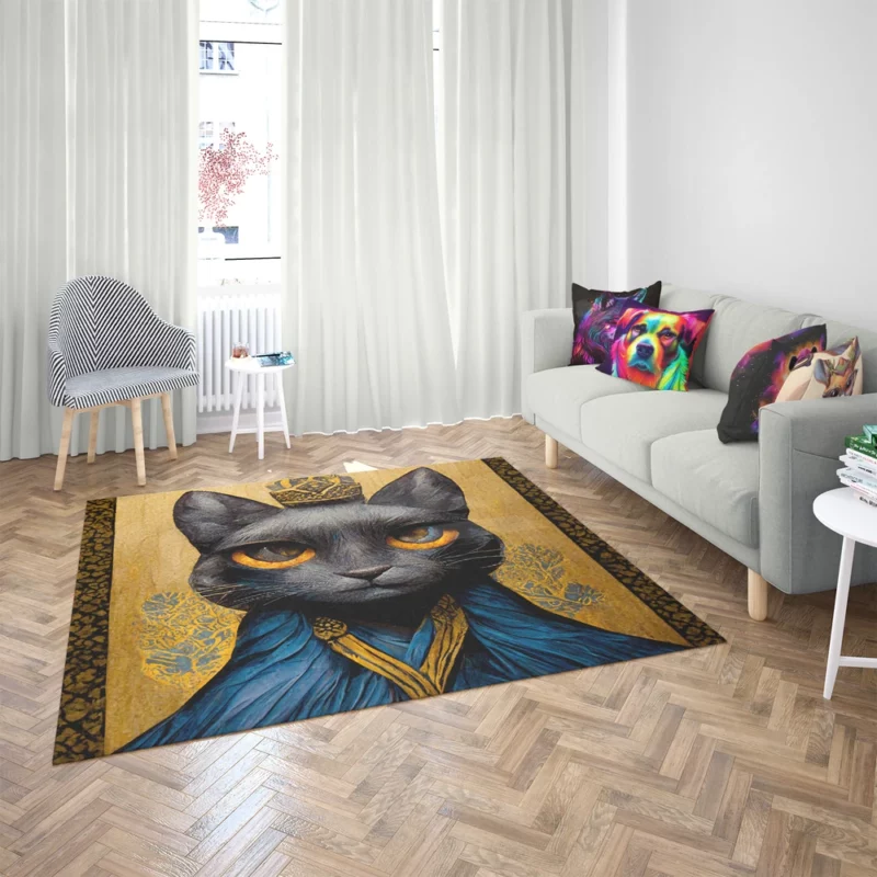 King Cat Medieval Portrait Rug 2