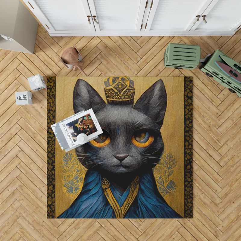 King Cat Medieval Portrait Rug