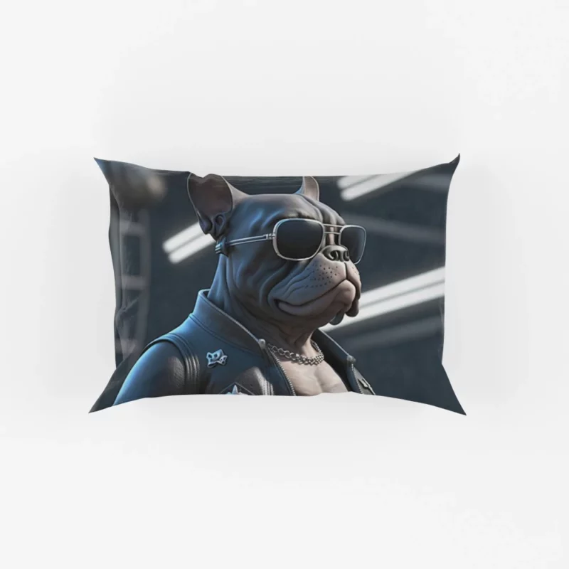 Leather Jacket Bulldog Sculpture Pillow Cases