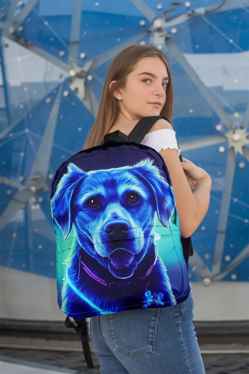 Little Blue Watercolor Dog Portrait Backpack 2