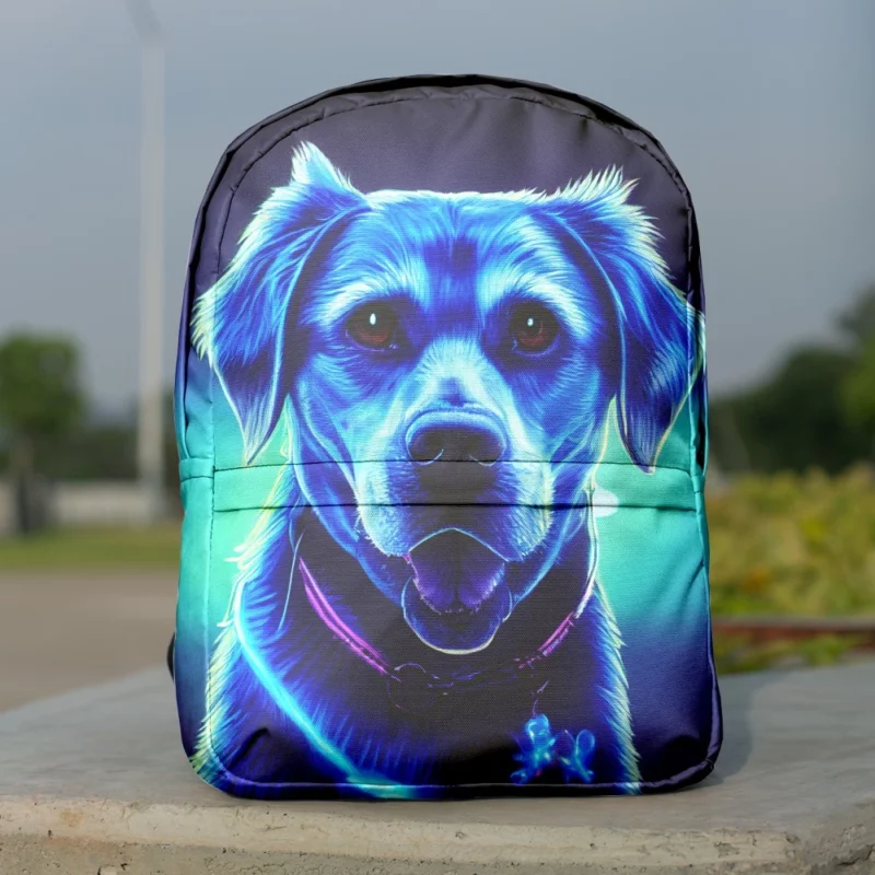 Little Blue Watercolor Dog Portrait Backpack