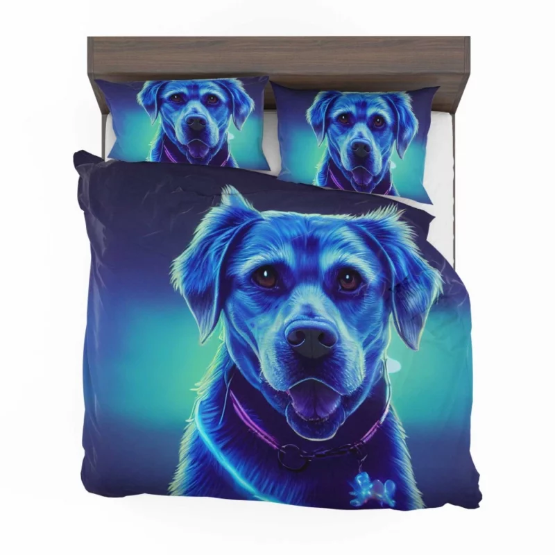 Little Blue Watercolor Dog Portrait Bedding Set 2