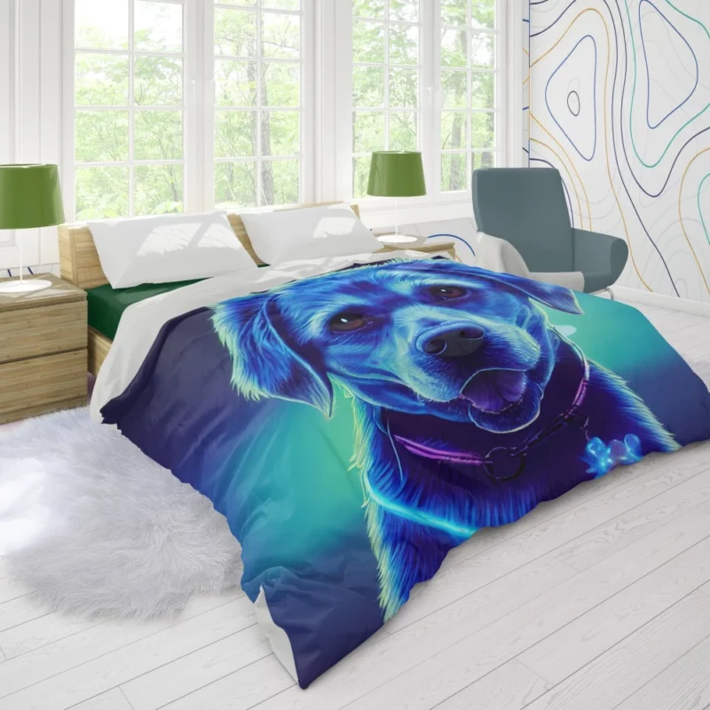 Little Blue Watercolor Dog Portrait Duvet Cover