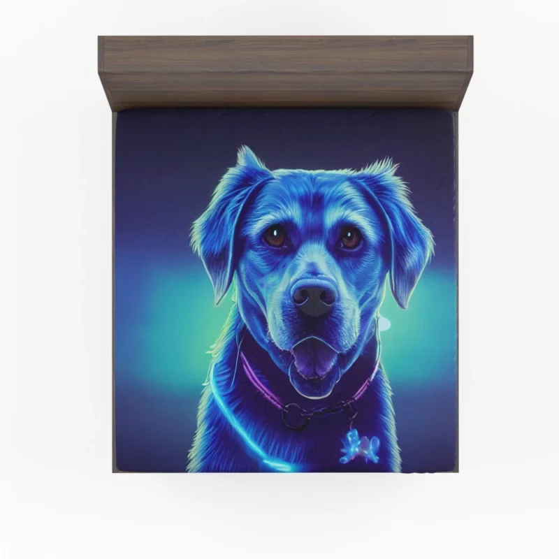 Little Blue Watercolor Dog Portrait Fitted Sheet