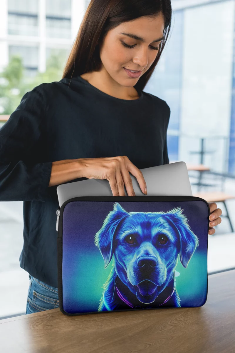 Little Blue Watercolor Dog Portrait Laptop Sleeve 1
